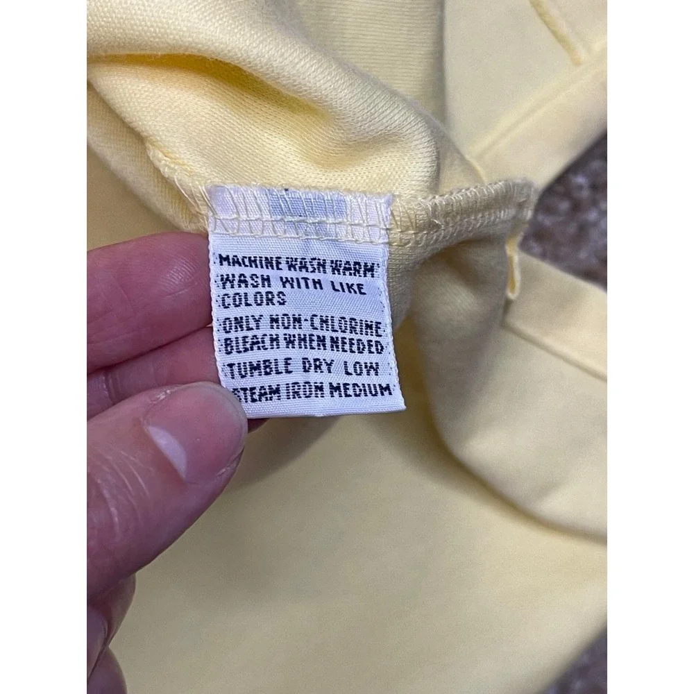 POLO Ralph Lauren Short Sleeve Shirt Men's M Yellow 100% Cotton Navy PONY